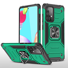 Custodia Silicone e Plastica Opaca Cover con Magnetico Anello Supporto MQ1 per Samsung Galaxy A52s 5G Verde Notte