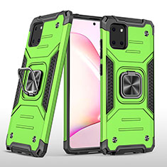 Custodia Silicone e Plastica Opaca Cover con Magnetico Anello Supporto MQ1 per Samsung Galaxy A81 Verde