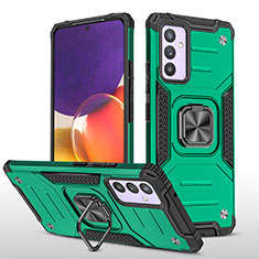 Custodia Silicone e Plastica Opaca Cover con Magnetico Anello Supporto MQ1 per Samsung Galaxy A82 5G Verde Notte