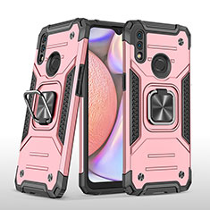 Custodia Silicone e Plastica Opaca Cover con Magnetico Anello Supporto MQ1 per Samsung Galaxy M01s Oro Rosa