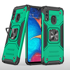 Custodia Silicone e Plastica Opaca Cover con Magnetico Anello Supporto MQ1 per Samsung Galaxy M10S Verde Notte