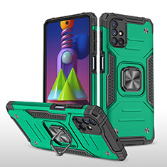 Custodia Silicone e Plastica Opaca Cover con Magnetico Anello Supporto MQ1 per Samsung Galaxy M51 Verde Notte