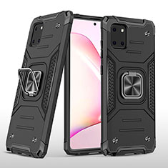 Custodia Silicone e Plastica Opaca Cover con Magnetico Anello Supporto MQ1 per Samsung Galaxy M60s Nero