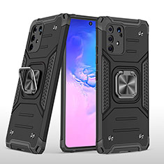 Custodia Silicone e Plastica Opaca Cover con Magnetico Anello Supporto MQ1 per Samsung Galaxy S10 Lite Nero