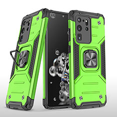 Custodia Silicone e Plastica Opaca Cover con Magnetico Anello Supporto MQ1 per Samsung Galaxy S20 Ultra 5G Verde