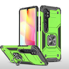 Custodia Silicone e Plastica Opaca Cover con Magnetico Anello Supporto MQ1 per Xiaomi Mi Note 10 Lite Verde