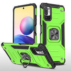 Custodia Silicone e Plastica Opaca Cover con Magnetico Anello Supporto MQ1 per Xiaomi POCO M3 Pro 5G Verde