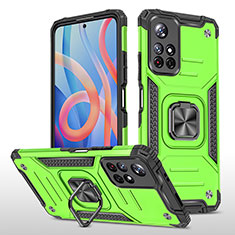 Custodia Silicone e Plastica Opaca Cover con Magnetico Anello Supporto MQ1 per Xiaomi Poco M4 Pro 5G Verde