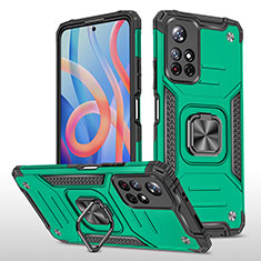 Custodia Silicone e Plastica Opaca Cover con Magnetico Anello Supporto MQ1 per Xiaomi Poco M4 Pro 5G Verde Notte