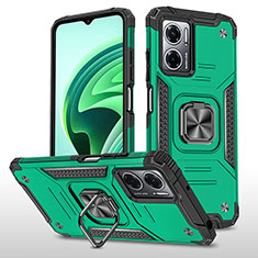 Custodia Silicone e Plastica Opaca Cover con Magnetico Anello Supporto MQ1 per Xiaomi Redmi 10 Prime Plus 5G Verde Notte