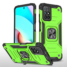 Custodia Silicone e Plastica Opaca Cover con Magnetico Anello Supporto MQ1 per Xiaomi Redmi Note 11 4G (2021) Verde