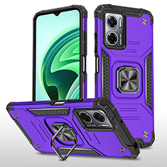 Custodia Silicone e Plastica Opaca Cover con Magnetico Anello Supporto MQ1 per Xiaomi Redmi Note 11E 5G Viola