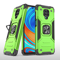 Custodia Silicone e Plastica Opaca Cover con Magnetico Anello Supporto MQ1 per Xiaomi Redmi Note 9 Pro Max Verde