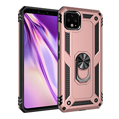 Custodia Silicone e Plastica Opaca Cover con Magnetico Anello Supporto MQ3 per Google Pixel 4 XL Oro Rosa