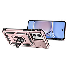 Custodia Silicone e Plastica Opaca Cover con Magnetico Anello Supporto MQ3 per Motorola Moto G 5G (2023) Oro Rosa