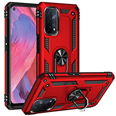 Custodia Silicone e Plastica Opaca Cover con Magnetico Anello Supporto MQ3 per Oppo A93 5G Rosso