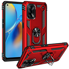 Custodia Silicone e Plastica Opaca Cover con Magnetico Anello Supporto MQ3 per Oppo A95 4G Rosso