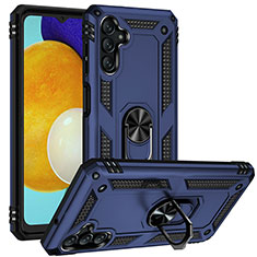 Custodia Silicone e Plastica Opaca Cover con Magnetico Anello Supporto MQ3 per Samsung Galaxy A04s Blu