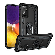 Custodia Silicone e Plastica Opaca Cover con Magnetico Anello Supporto MQ3 per Samsung Galaxy A24 4G Nero