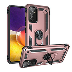 Custodia Silicone e Plastica Opaca Cover con Magnetico Anello Supporto MQ3 per Samsung Galaxy F54 5G Oro Rosa