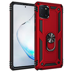 Custodia Silicone e Plastica Opaca Cover con Magnetico Anello Supporto MQ3 per Samsung Galaxy Note 10 Lite Rosso