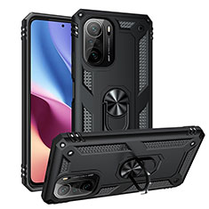 Custodia Silicone e Plastica Opaca Cover con Magnetico Anello Supporto MQ3 per Xiaomi Mi 11X Pro 5G Nero