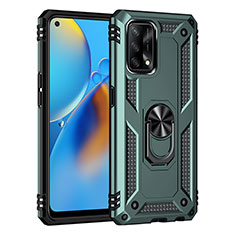 Custodia Silicone e Plastica Opaca Cover con Magnetico Anello Supporto MQ4 per Oppo Reno6 Lite Verde