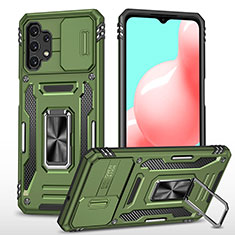 Custodia Silicone e Plastica Opaca Cover con Magnetico Anello Supporto MQ4 per Samsung Galaxy A32 5G Verde