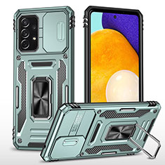 Custodia Silicone e Plastica Opaca Cover con Magnetico Anello Supporto MQ4 per Samsung Galaxy A52 4G Verde Pastello