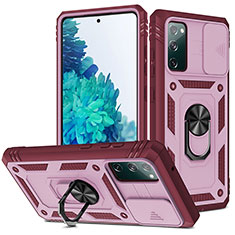 Custodia Silicone e Plastica Opaca Cover con Magnetico Anello Supporto MQ5 per Samsung Galaxy S20 Lite 5G Rosa