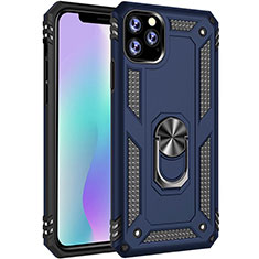 Custodia Silicone e Plastica Opaca Cover con Magnetico Anello Supporto per Apple iPhone 11 Pro Max Blu