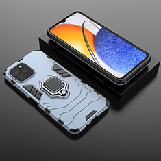 Custodia Silicone e Plastica Opaca Cover con Magnetico Anello Supporto per Huawei Enjoy 50z Blu