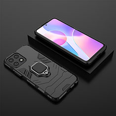 Custodia Silicone e Plastica Opaca Cover con Magnetico Anello Supporto per Huawei Honor X30i Nero