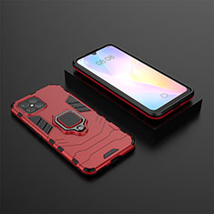 Custodia Silicone e Plastica Opaca Cover con Magnetico Anello Supporto per Huawei Nova 8 SE 4G Rosso