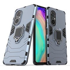 Custodia Silicone e Plastica Opaca Cover con Magnetico Anello Supporto per Huawei Nova 9 SE Blu