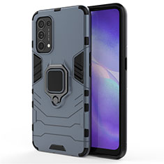 Custodia Silicone e Plastica Opaca Cover con Magnetico Anello Supporto per Oppo Find X3 Lite 5G Blu