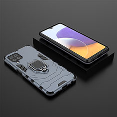Custodia Silicone e Plastica Opaca Cover con Magnetico Anello Supporto per Samsung Galaxy A22 4G Blu