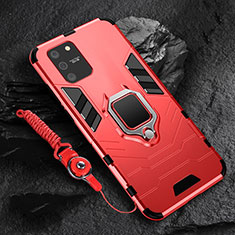 Custodia Silicone e Plastica Opaca Cover con Magnetico Anello Supporto per Samsung Galaxy M80S Rosso