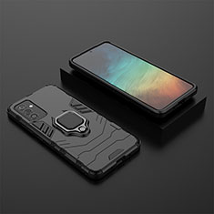 Custodia Silicone e Plastica Opaca Cover con Magnetico Anello Supporto per Samsung Galaxy S23 FE 5G Nero