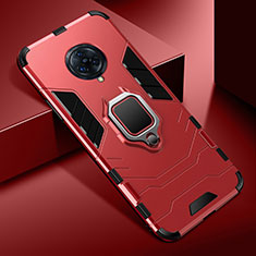 Custodia Silicone e Plastica Opaca Cover con Magnetico Anello Supporto per Vivo Nex 3 Rosso