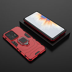 Custodia Silicone e Plastica Opaca Cover con Magnetico Anello Supporto per Xiaomi Mi Mix 4 5G Rosso