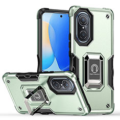 Custodia Silicone e Plastica Opaca Cover con Magnetico Anello Supporto QW1 per Huawei Nova 9 Verde Pastello