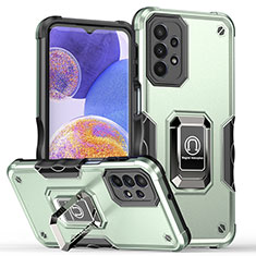 Custodia Silicone e Plastica Opaca Cover con Magnetico Anello Supporto QW1 per Samsung Galaxy A23 4G Verde Pastello