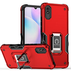 Custodia Silicone e Plastica Opaca Cover con Magnetico Anello Supporto QW1 per Xiaomi Redmi 9i Rosso