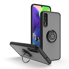 Custodia Silicone e Plastica Opaca Cover con Magnetico Anello Supporto QW2 per Samsung Galaxy A70S Nero