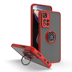 Custodia Silicone e Plastica Opaca Cover con Magnetico Anello Supporto QW2 per Xiaomi Mi 11i 5G (2022) Rosso