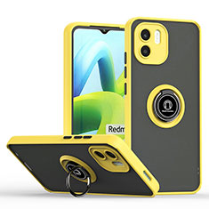 Custodia Silicone e Plastica Opaca Cover con Magnetico Anello Supporto QW2 per Xiaomi Redmi A1 Giallo