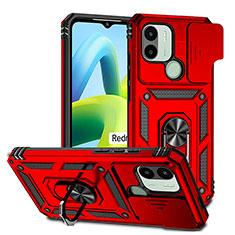 Custodia Silicone e Plastica Opaca Cover con Magnetico Anello Supporto QW3 per Xiaomi Redmi A1 Plus Rosso