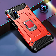 Custodia Silicone e Plastica Opaca Cover con Magnetico Anello Supporto R01 per Huawei Honor V30 Pro 5G Rosso