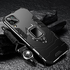 Custodia Silicone e Plastica Opaca Cover con Magnetico Anello Supporto R01 per Samsung Galaxy M33 5G Nero